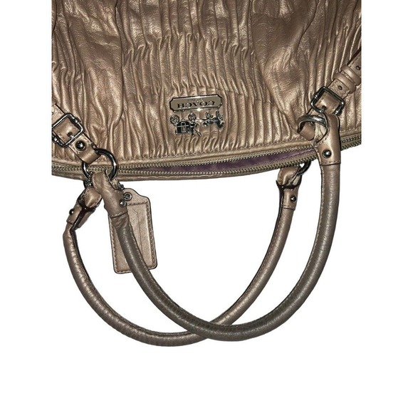 Coach 1941 Madison Gathered Leather Metallic Beige Sophia Satchel Shoulder Bag - Picture 15 of 16